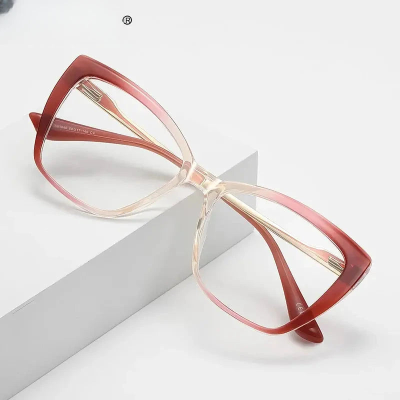 Women's Square Full Rim Titanium Reading Glasses 97229 — view 1 | Rx Spectacle