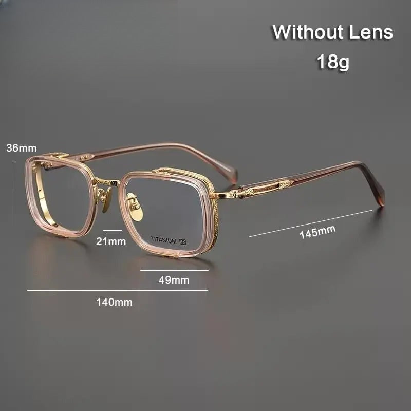 Unisex Square Full Rim Titanium Prescription Glasses Gxyj1023 — view 7 | Rx Spectacle