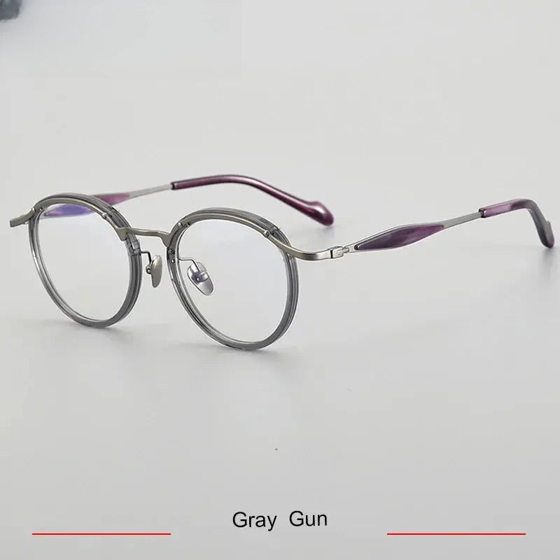 Unisex Oval Full Rim Titanium Prescription Glasses 46062 — view 7 | Rx Spectacle