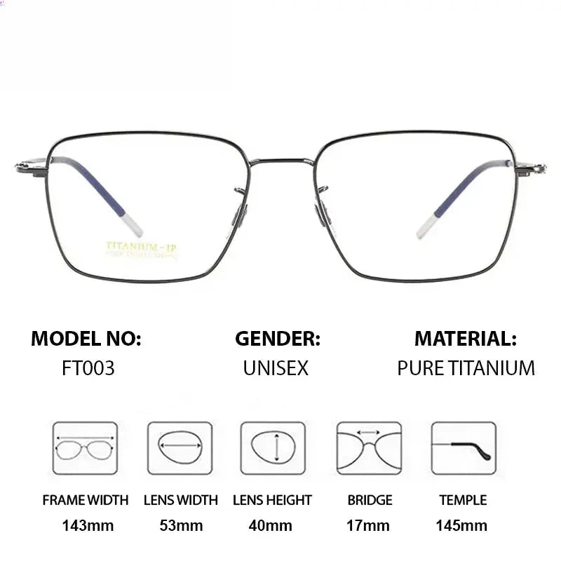 Unisex Polygon Full Rim Titanium Prescription Glasses 410003 — view 2 | Rx Spectacle