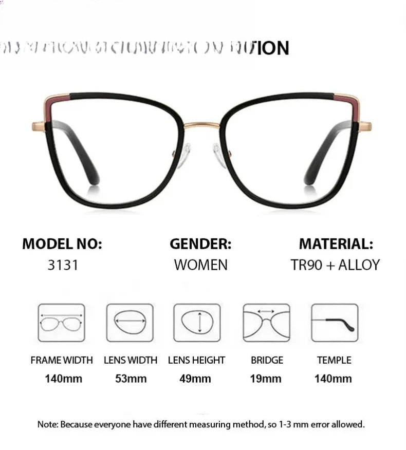 Women's Cat Eye Full Rim TR90 Prescription Glasses 613131 — view 2 | Rx Spectacle