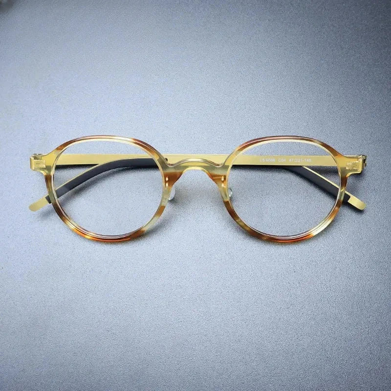 Unisex Round Full Rim Acetate Prescription Glasses Gxyj1239 — view 9 | Rx Spectacle