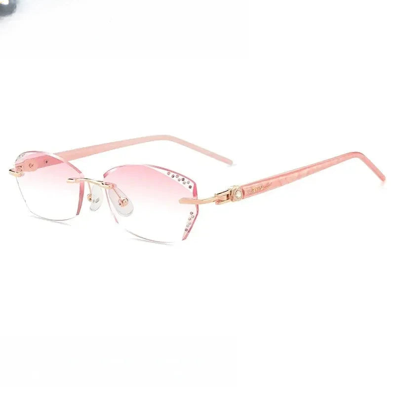 Women's Oval Rimless Titanium Prescription Glasses 613558 — view 3 | Rx Spectacle
