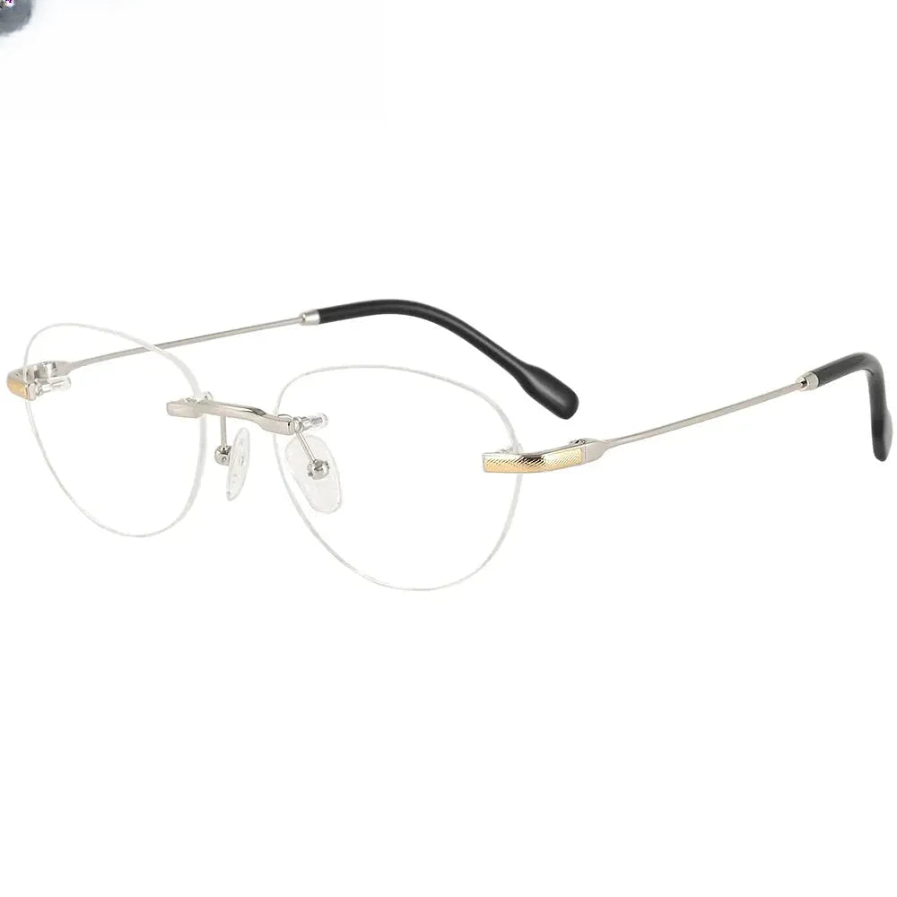 Women's Polygon Rimless Titanium Prescription Glasses 450026 — view 1 | Rx Spectacle