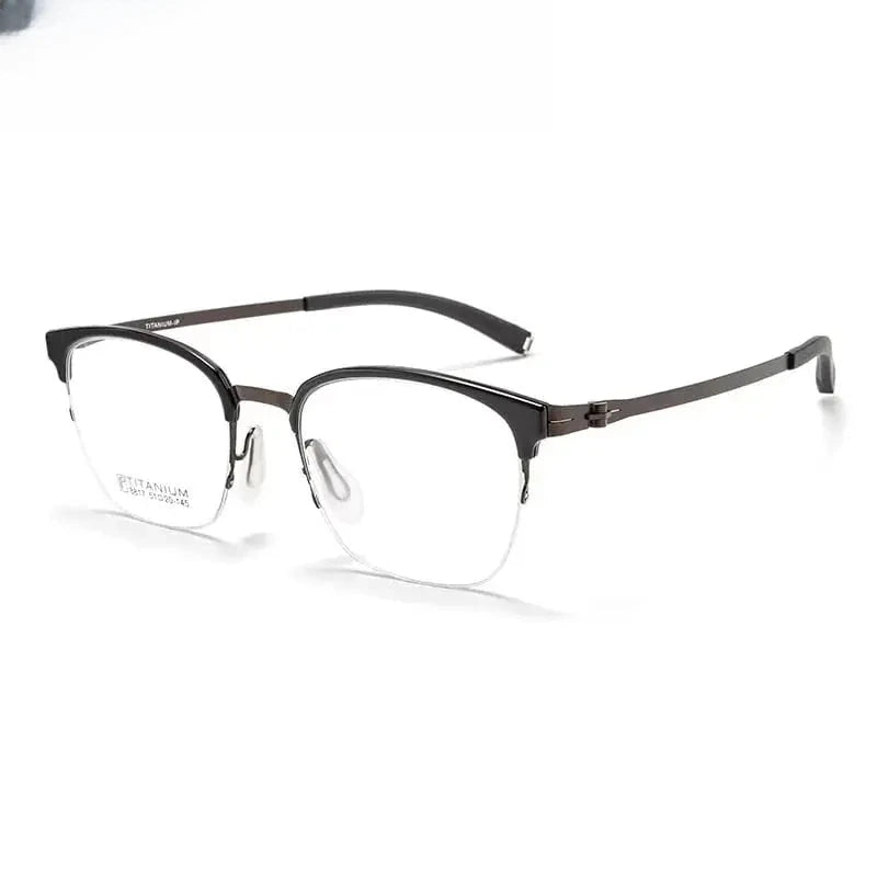 Women's Square Full Rim Titanium Prescription Glasses 618817 — view 6 | Rx Spectacle