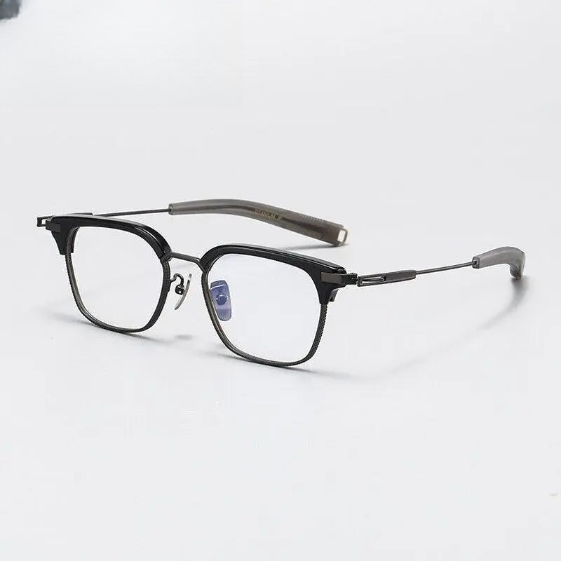 Unisex Square Full Rim Titanium Prescription Glasses Gxyj1070 — view 4 | Rx Spectacle