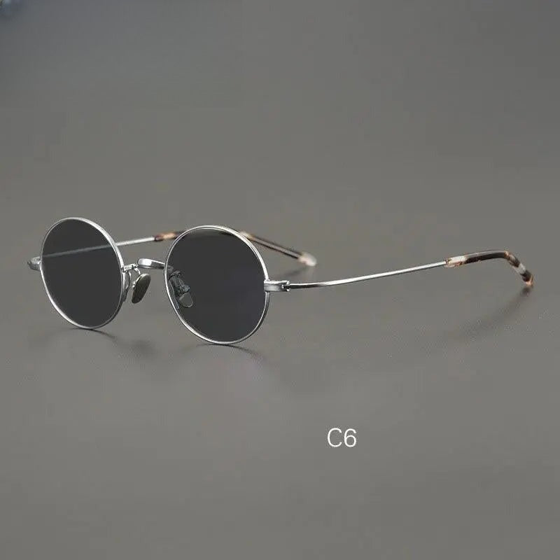 Men's Round Full Rim Titanium Prescription Glasses — view 8 | Rx Spectacle