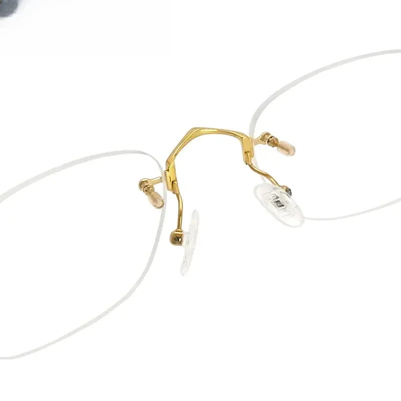 Unisex Oval Rimless Titanium Prescription Glasses 2280 — view 5 | Rx Spectacle