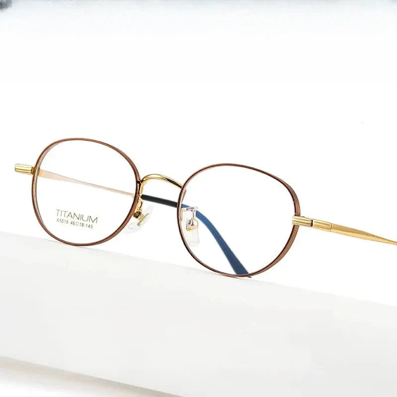 Women's Oval Full Rim Titanium Prescription Glasses 35015 — view 1 | Rx Spectacle