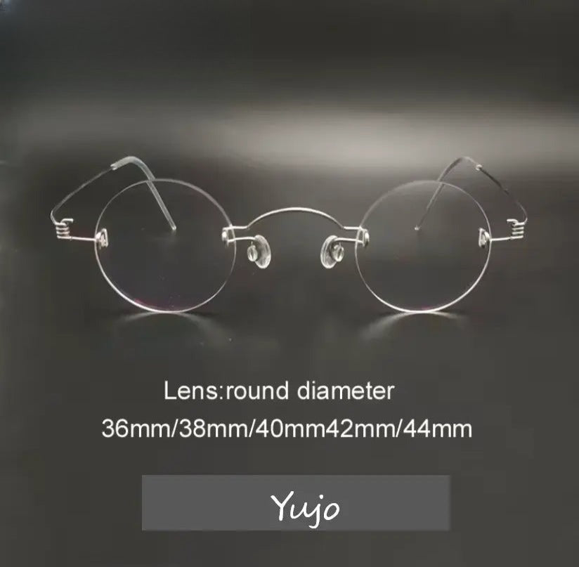 Unisex Round Rimless Stainless Steel Reading Glasses 40145 — view 1 | Rx Spectacle