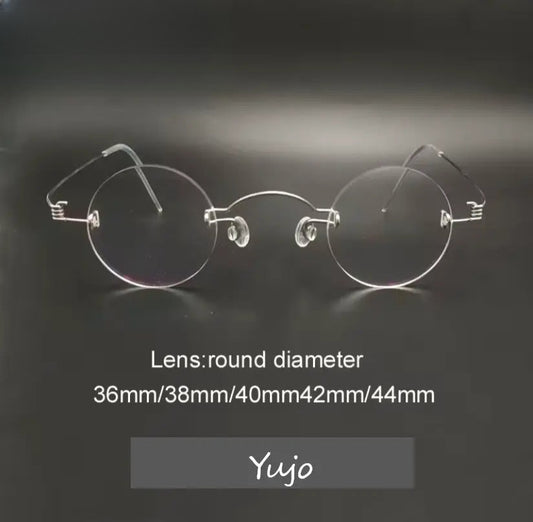 Unisex Round Rimless Stainless Steel Reading Glasses 40145 — view 1 | Rx Spectacle