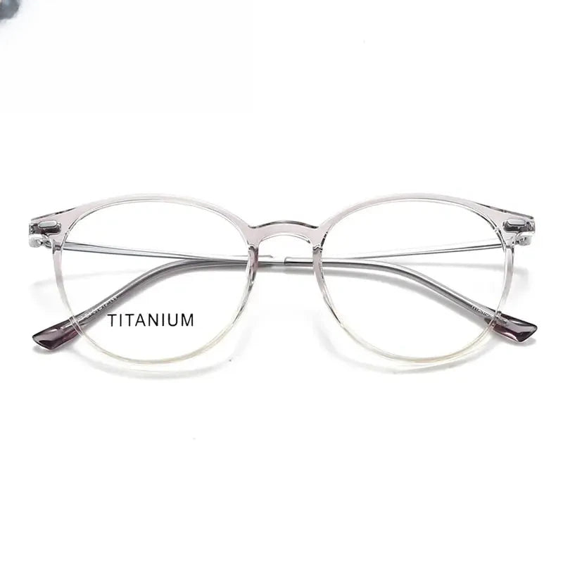 Women's Round Full Rim Titanium Prescription Glasses 57017 — view 5 | Rx Spectacle