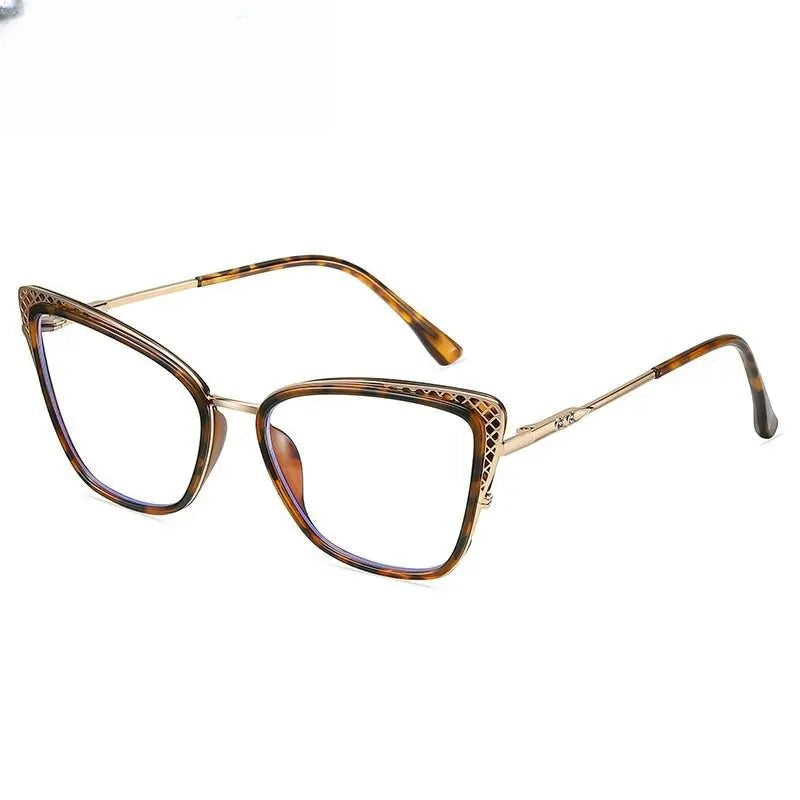 Women's Cat Eye Full Rim Titanium Prescription Glasses 1525 — view 10 | Rx Spectacle
