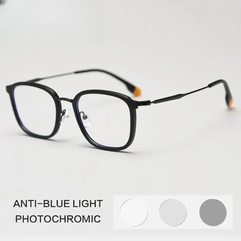 Unisex Square Full Rim Titanium Reading Glasses G00388 — view 8 | Rx Spectacle