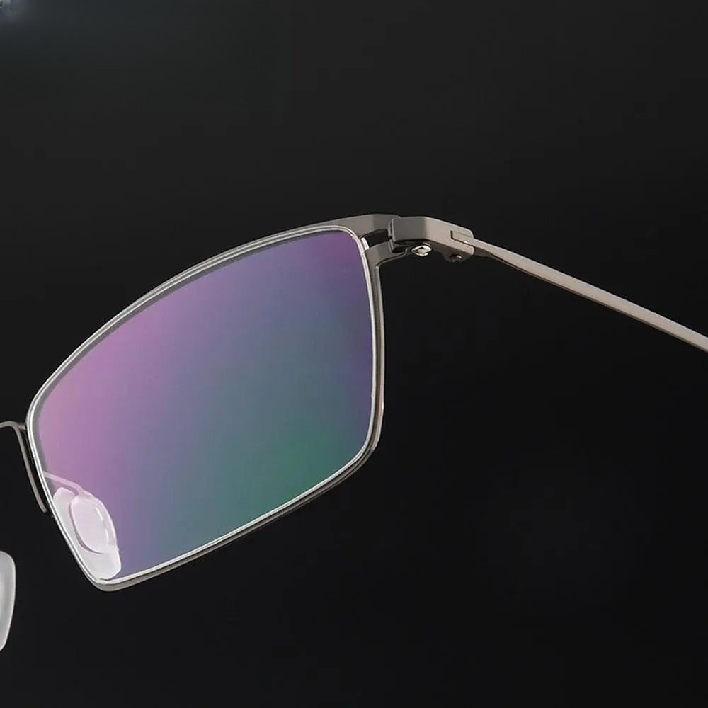 Men's Square Full Rim Titanium Prescription Glasses 6611 — view 7 | Rx Spectacle