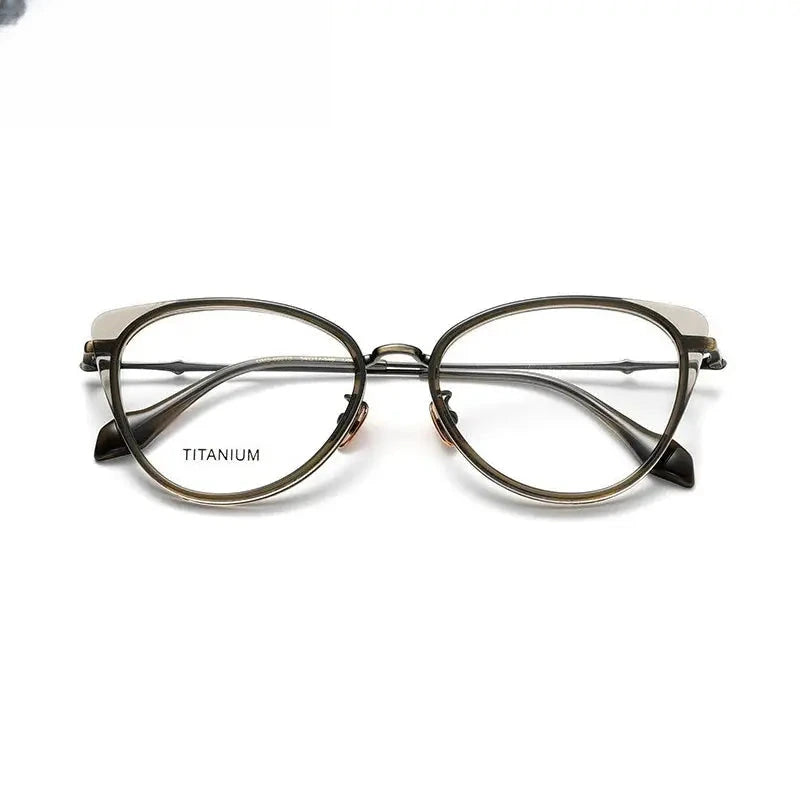 Women's Cat Eye Full Rim Titanium Prescription Glasses 8716660 — view 7 | Rx Spectacle