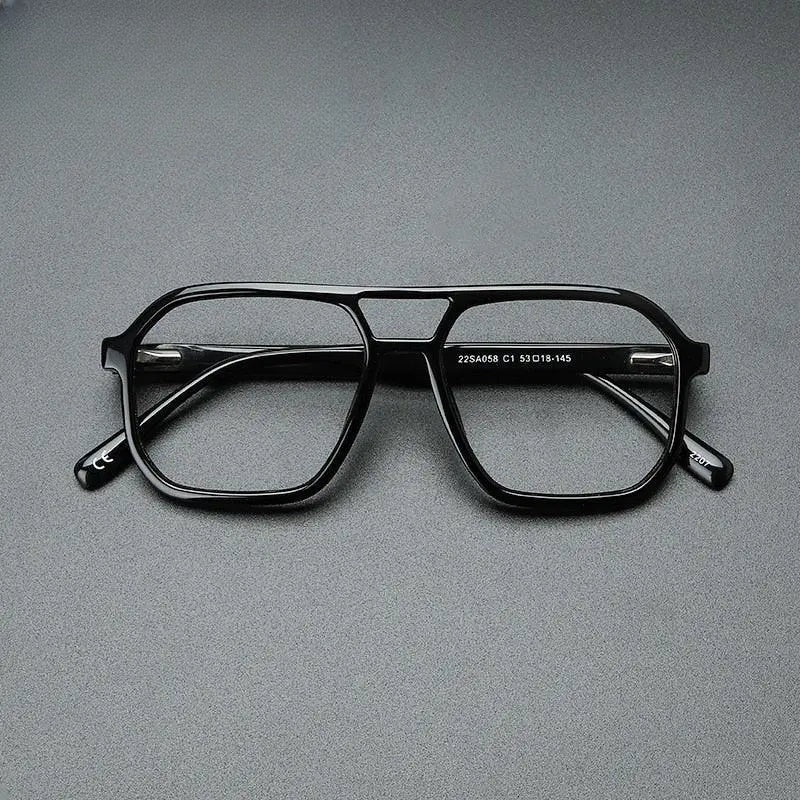 Unisex Square Full Rim Acetate Double Bridge Prescription Glasses Gxyj1099 — view 9 | Rx Spectacle