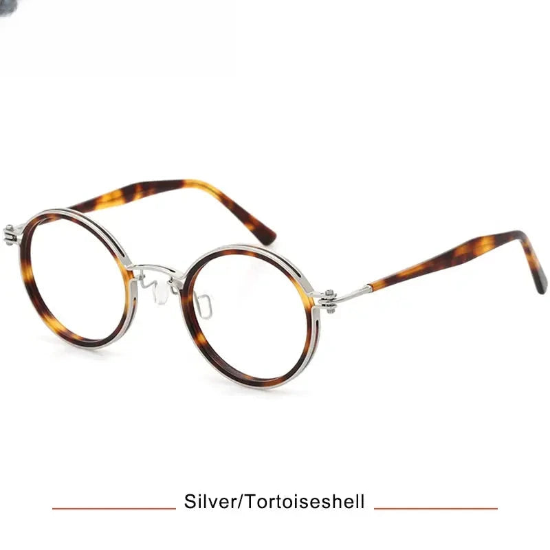 Unisex Round Full Rim Titanium Prescription Glasses 55862 — view 6 | Rx Spectacle