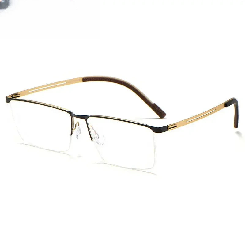 Men's Square Semi-Rimless Alloy Prescription Glasses 642129 — view 3 | Rx Spectacle