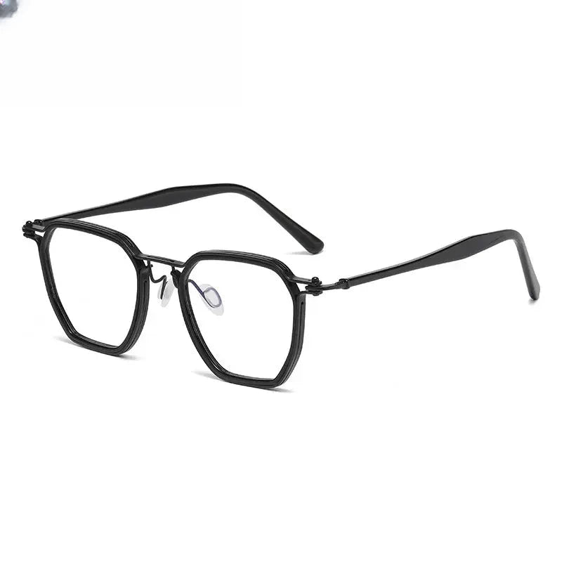 Men's Polygon Full Rim Titanium Oversized Prescription Glasses 725867 — view 4 | Rx Spectacle