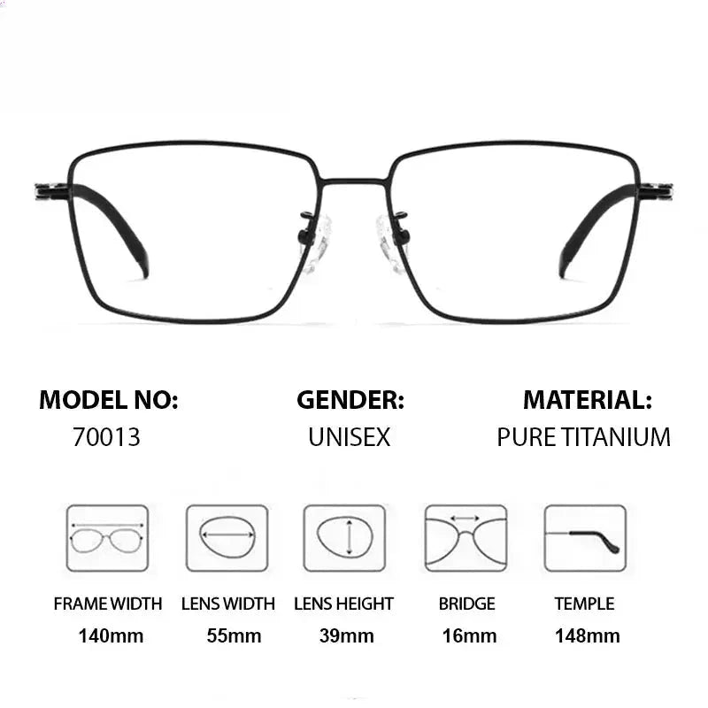 Men's Polygon Full Rim Titanium Prescription Glasses 70013 — view 2 | Rx Spectacle