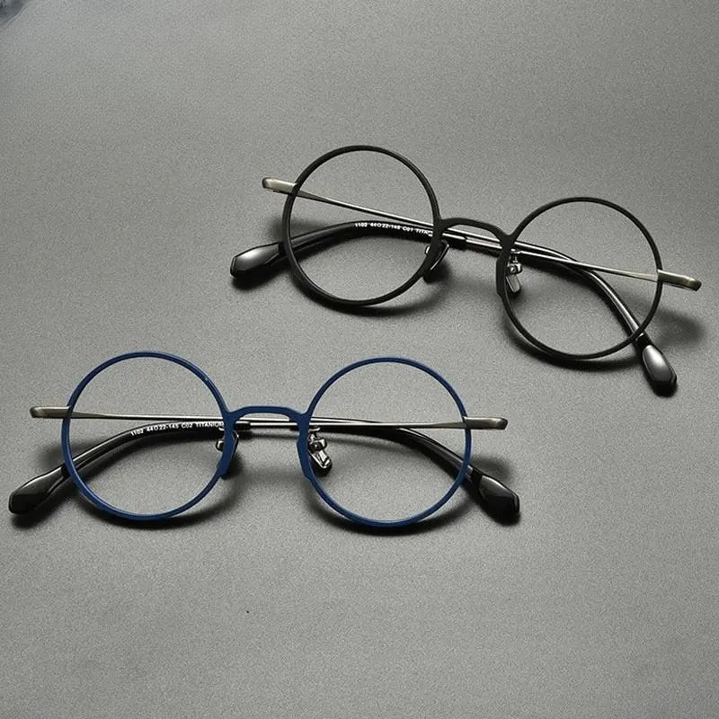 Unisex Round Full Rim Titanium Prescription Glasses Gxyj847 — view 7 | Rx Spectacle