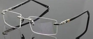 Men's Rectangular Rimless Titanium Prescription Glasses 58103 — view 4 | Rx Spectacle