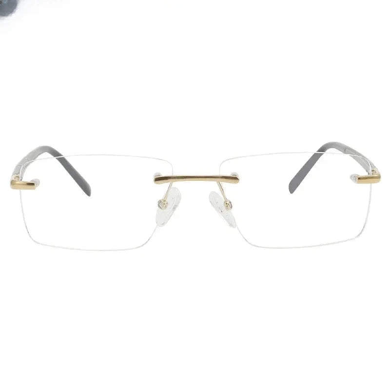 Unisex Square Rimless Titanium Prescription Glasses 816069 — view 1 | Rx Spectacle