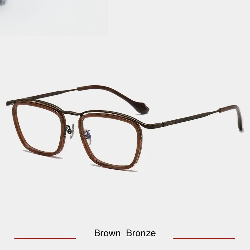 Men's Square Full Rim Titanium Prescription Glasses 35916 — view 4 | Rx Spectacle