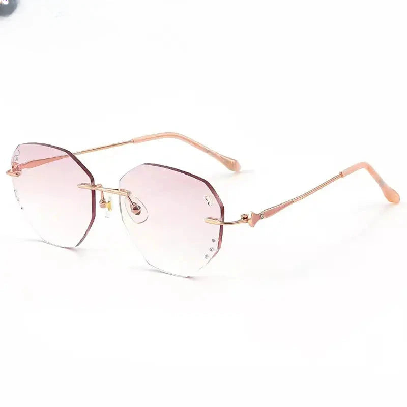 Women's Oval Rimless Titanium Prescription Glasses 316087 — view 3 | Rx Spectacle