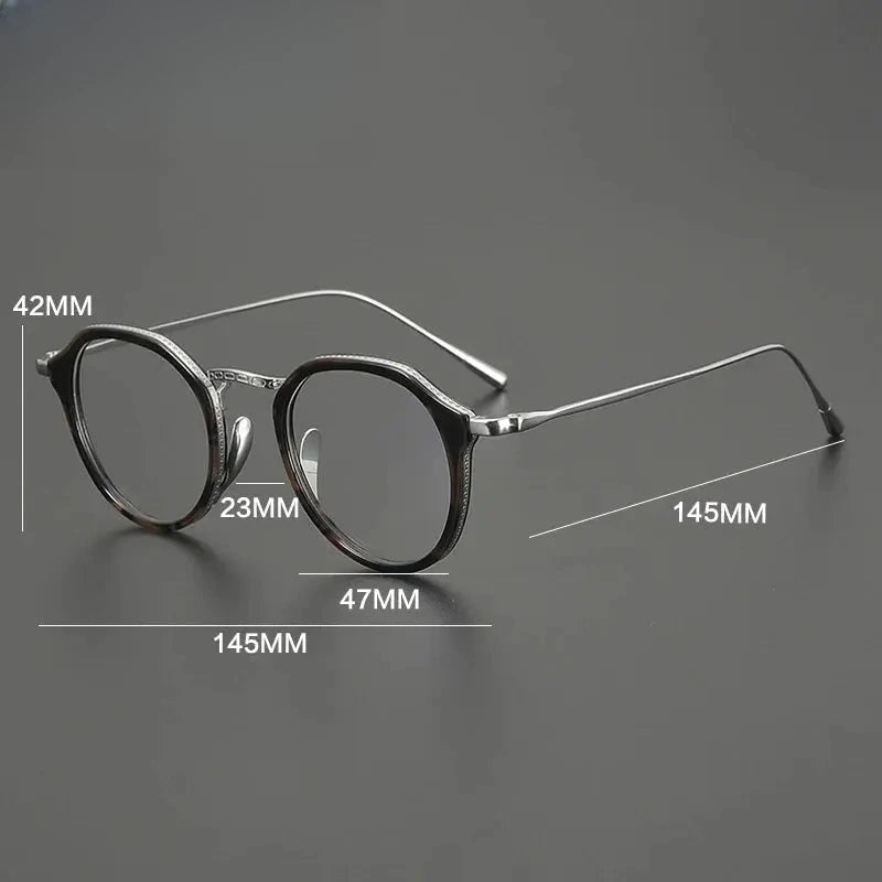 Women's Oval Full Rim Titanium Prescription Glasses G1113 — view 2 | Rx Spectacle