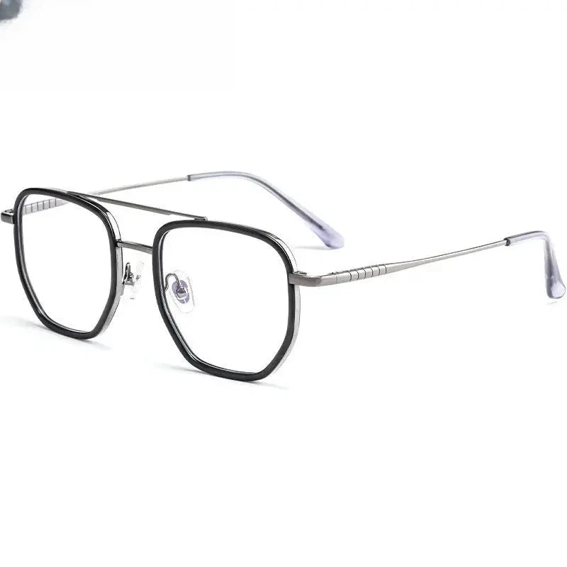 Men's Polygon Full Rim Titanium Double Bridge Prescription Glasses 13613 — view 3 | Rx Spectacle