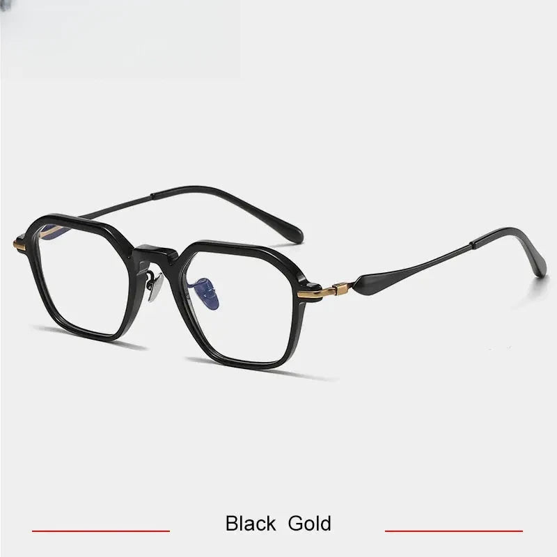 Unisex Polygon Full Rim Titanium Prescription Glasses 46065 — view 5 | Rx Spectacle