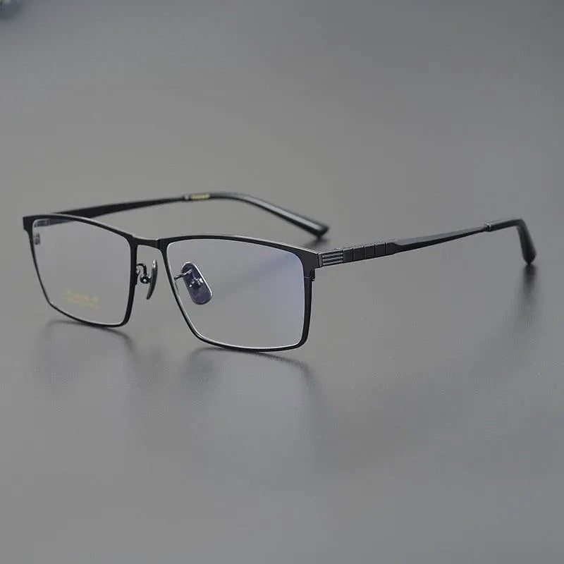 Men's Square Full Rim Titanium Prescription Glasses Dj066 — view 4 | Rx Spectacle