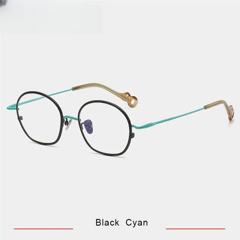 Unisex Irregular Full Rim Titanium Prescription Glasses 45960 — view 4 | Rx Spectacle