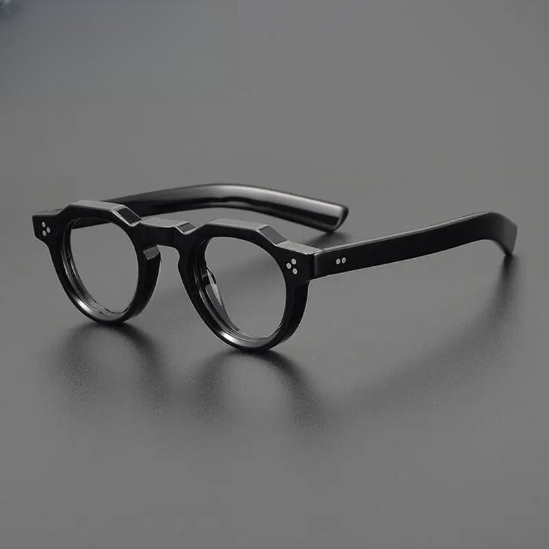Unisex Round Full Rim Acetate Flat Top Prescription Glasses Gxyj1054 — view 10 | Rx Spectacle