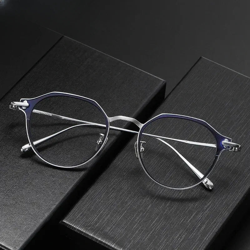 Unisex Polygon Full Rim Titanium Prescription Glasses 4821 — view 1 | Rx Spectacle