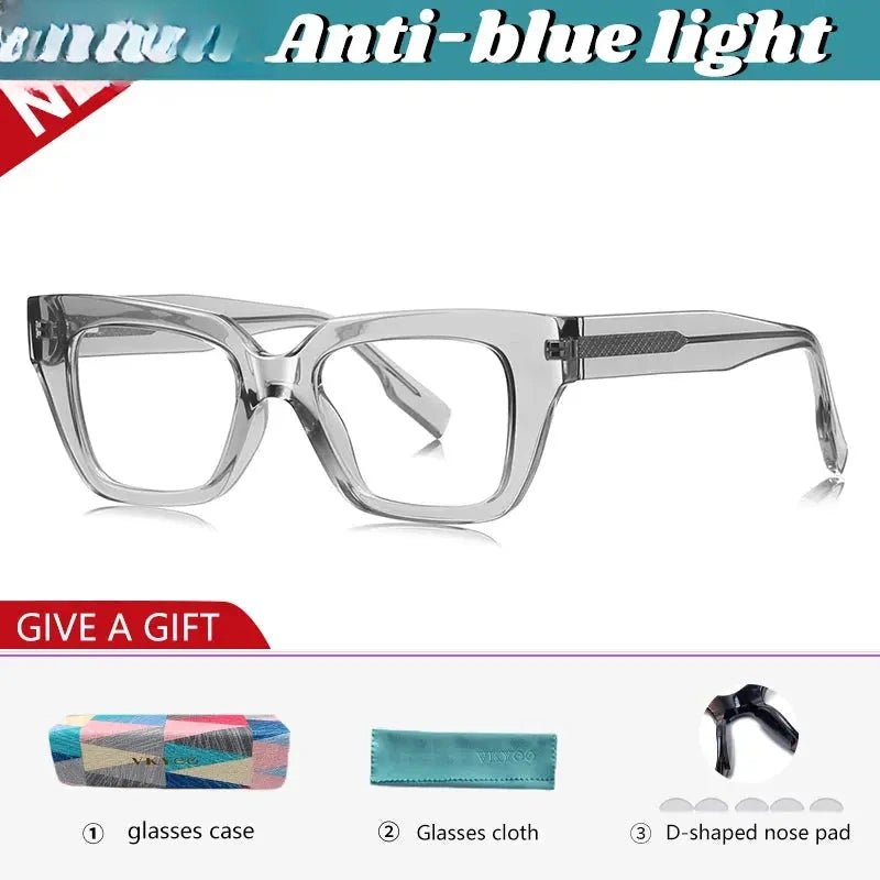 Women's Square Full Rim Titanium Reading Glasses 138001 — view 5 | Rx Spectacle
