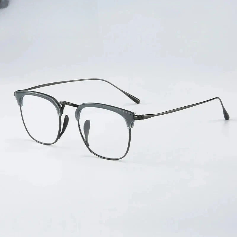 Men's Square Full Rim Titanium Prescription Glasses 35902 — view 3 | Rx Spectacle