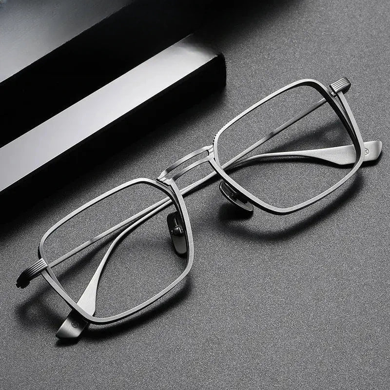 Men's Square Full Rim Titanium Double Bridge Prescription Glasses 958125 — view 1 | Rx Spectacle
