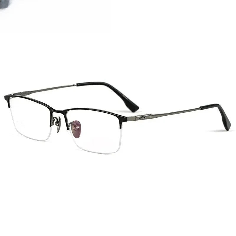 Men's Square Semi-Rimless Titanium Prescription Glasses 316009 — view 6 | Rx Spectacle