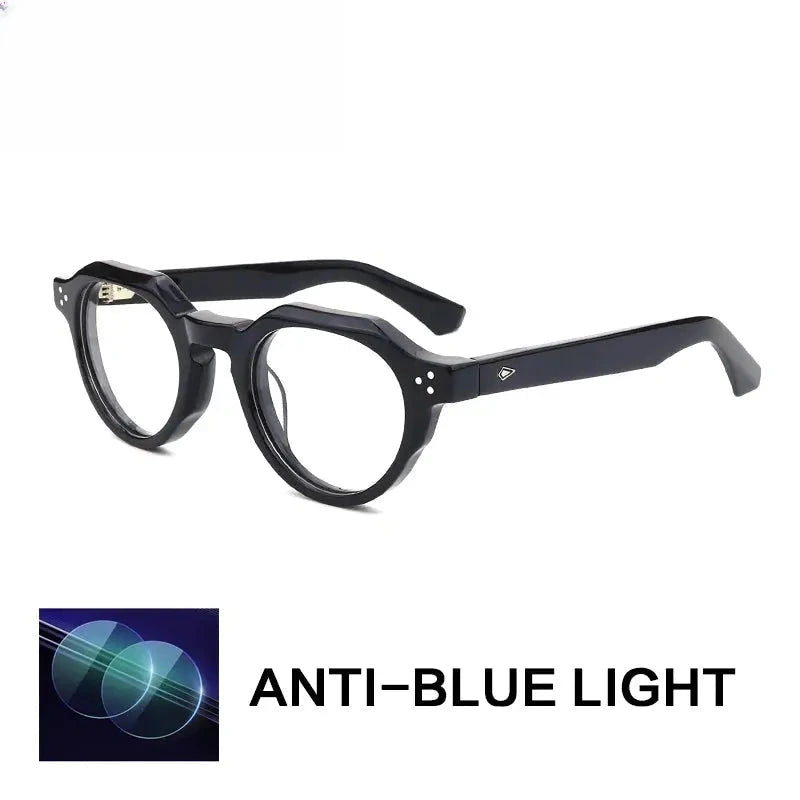 Unisex Round Full Rim Acetate Flat Top Reading Glasses G66301 — view 4 | Rx Spectacle