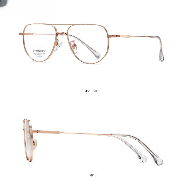 Men's Square Full Rim Titanium Double Bridge Reading Glasses St6219 — view 12 | Rx Spectacle