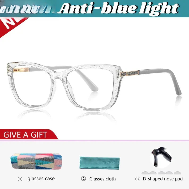 Women's Cat Eye Full Rim Titanium Reading Glasses 72246 — view 4 | Rx Spectacle