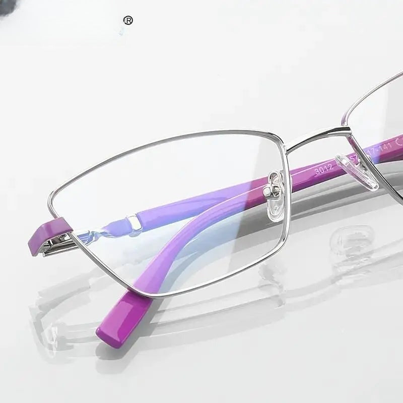 Unisex Square Full Rim Stainless Steel Reading Glasses 3012 — view 2 | Rx Spectacle