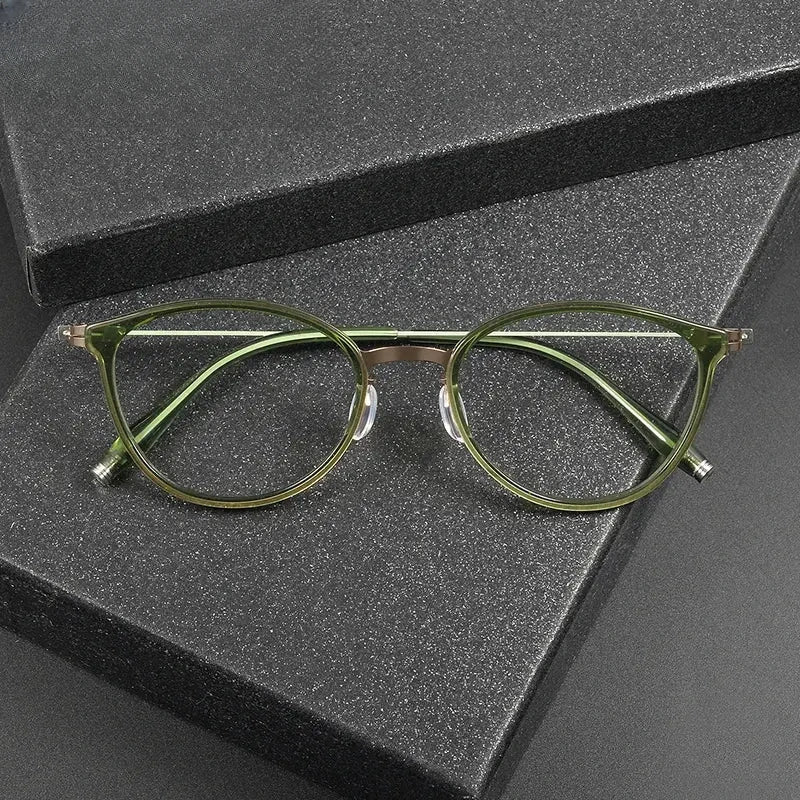 Unisex Oval Full Rim Titanium Prescription Glasses 22501 — view 1 | Rx Spectacle