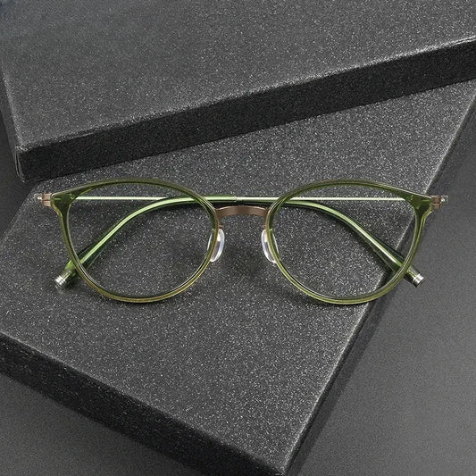 Unisex Oval Full Rim Titanium Prescription Glasses 22501 — view 1 | Rx Spectacle