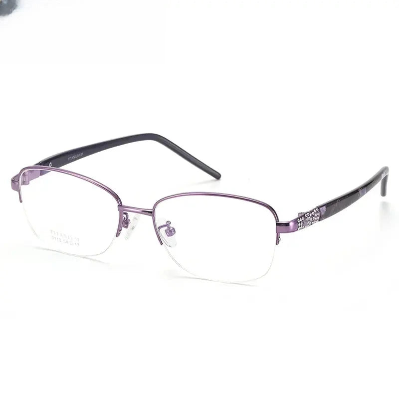 Women's Oval Semi-Rimless Titanium Prescription Glasses 779113 — view 4 | Rx Spectacle