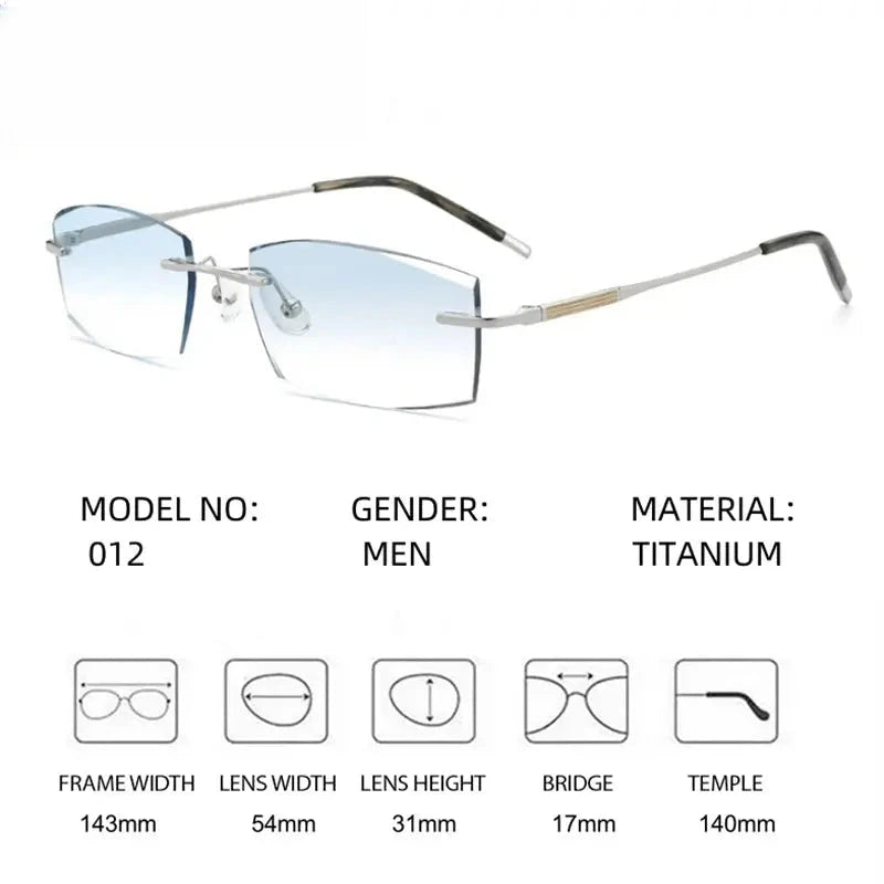 Men's Polygon Rimless Titanium Prescription Glasses 669312 — view 2 | Rx Spectacle