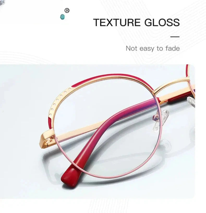 Women's Round Full Rim Plastic Reading Glasses Pfd3115 — view 5 | Rx Spectacle